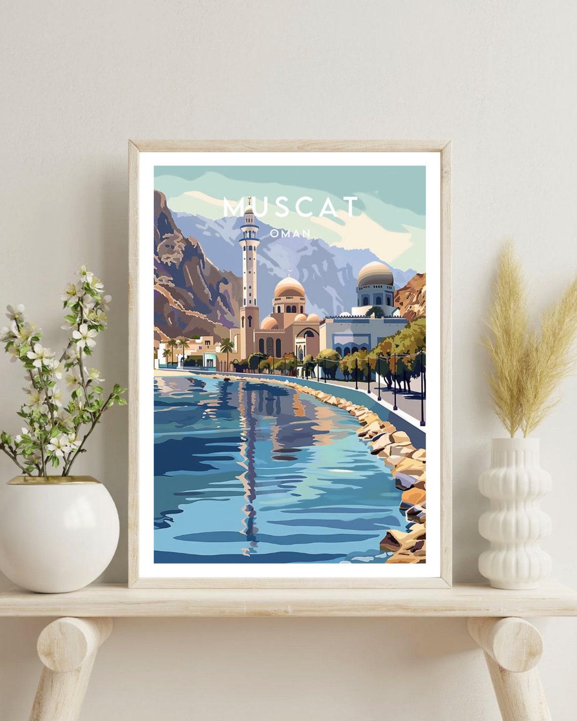 Muscat Travel Print Oman Muscat Poster Oman Poster Travel Wall Art Oman Print Oman Asia Muscat Middle East Poster Muscat Wall Art - Image 4