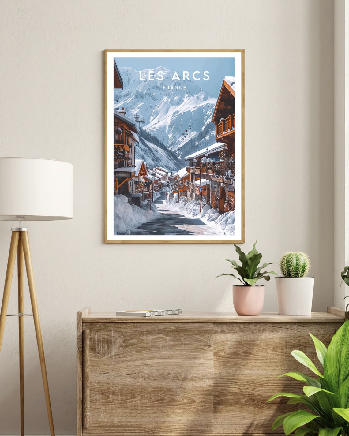 Les Arcs France Snowy Alpine Ski Village Winter Scene Poster - Image 3