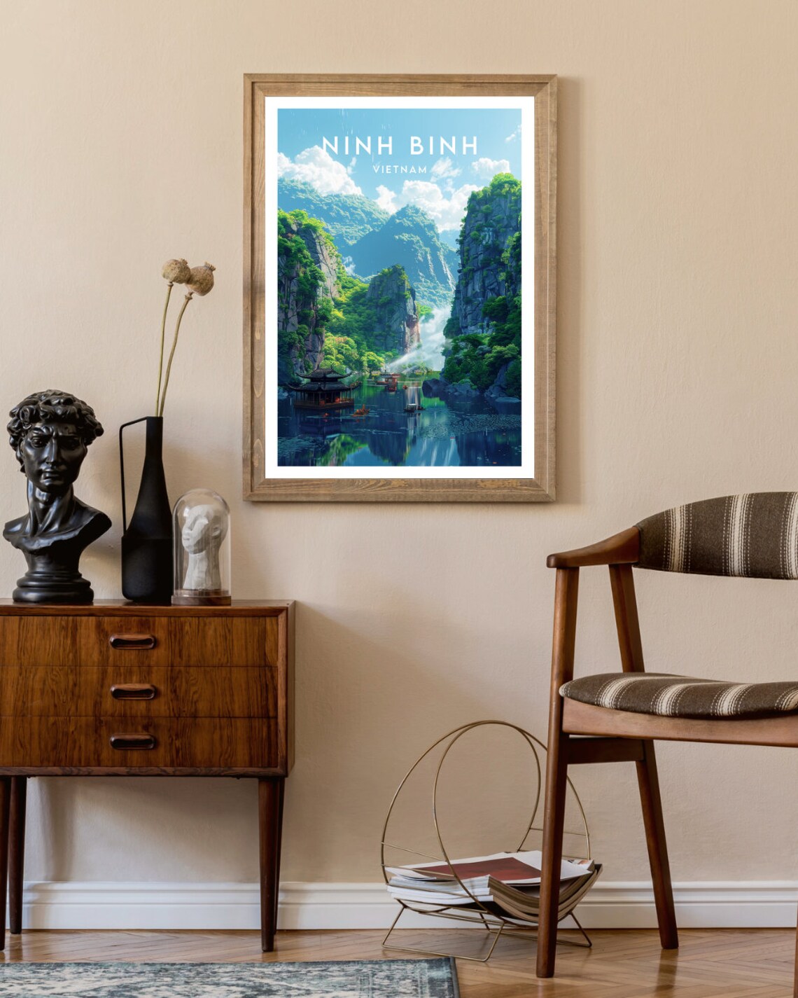 Ninh Binh Travel Poster, Vietnam Asia Travel Art Print - Image 2