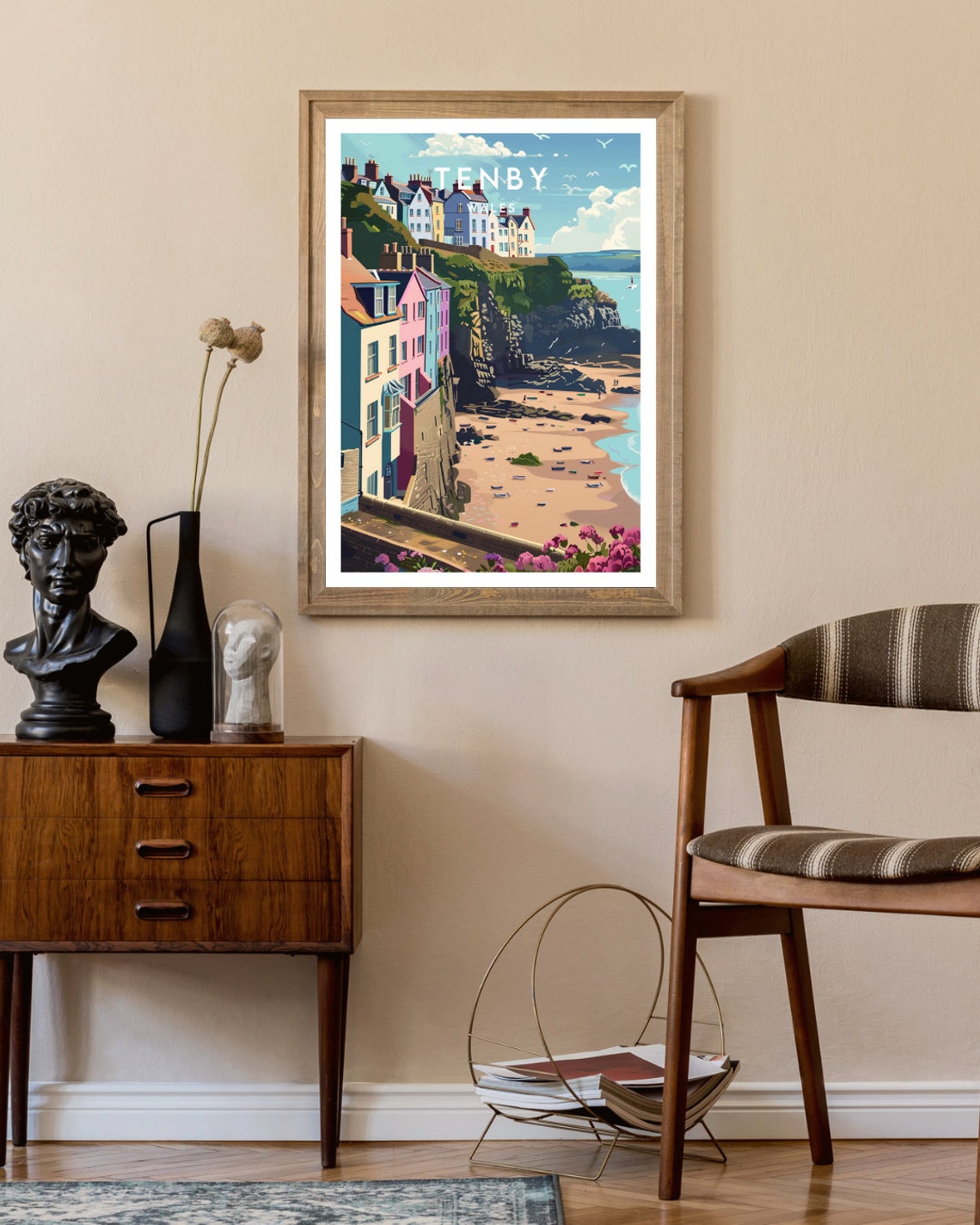Tenby Travel Print Wales Tenby Poster Wales Poster Travel Wall Art Wales Print Poster Wales Europe Tenby Welsh Poster Print Uk - Image 2