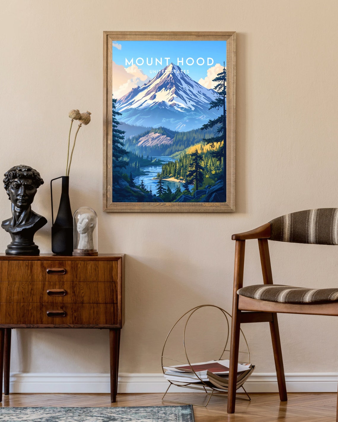 Mount Hood Travel Print United States Mount Hood Poster America Poster Travel Wall Art America Print Mount Hood Usa Oregon Poster - Image 2