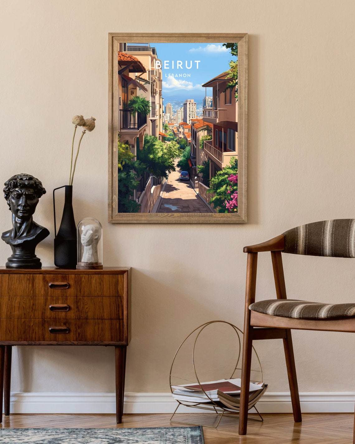 Beirut Travel Print Lebanon Beirut Poster Lebanon Poster Travel Wall Art Lebanon Print Lebanon Asia Beirut Art Middle East Poster - Image 2