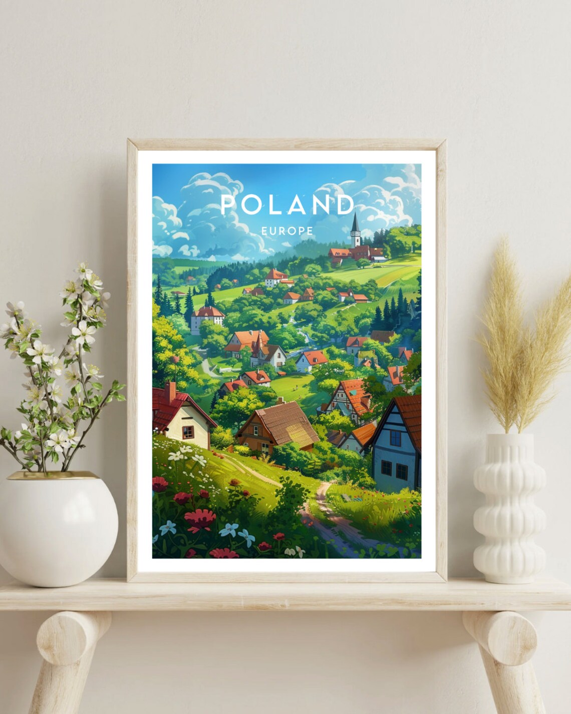 Poland Travel Poster, Warsaw and Krakow - Image 4