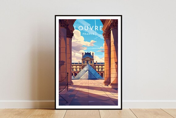 Louvre Travel Print France Louvre Poster France Poster Travel Wall Art France Print Poster France Europe Louvre Paris Wall Art