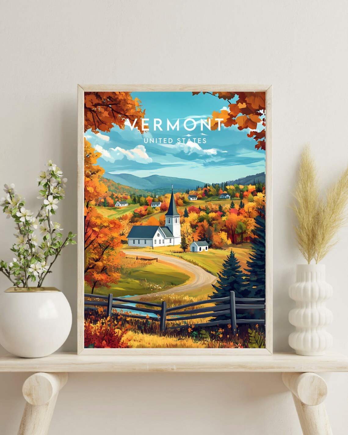 Vermont Travel Poster, United States Travel Poster - Image 4