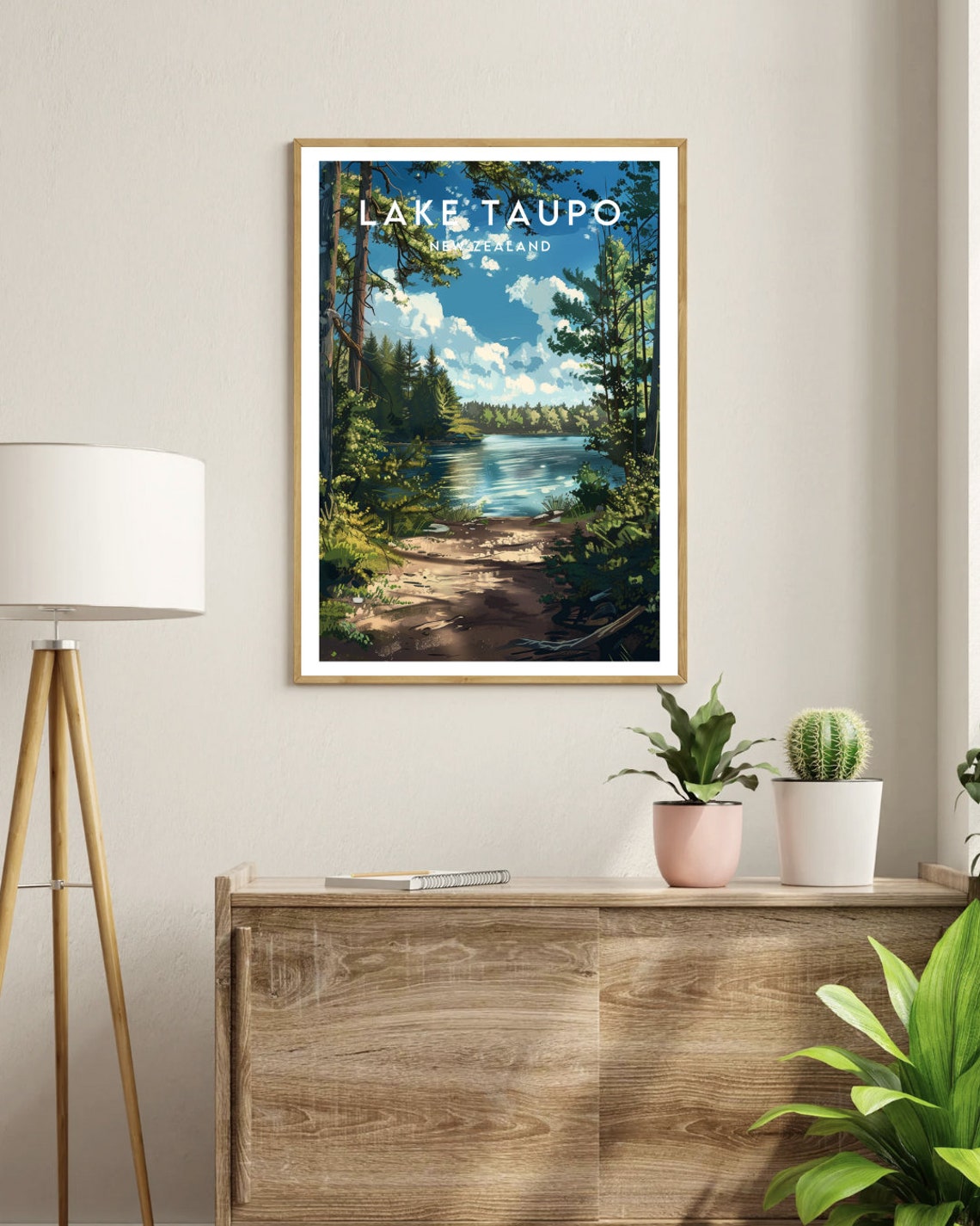 Lake Taupo Travel Print New Zealand Lake Taupo Poster New Zealand Poster Travel Wall Art New Zealand Print New Zealand Lake Taupo - Image 3