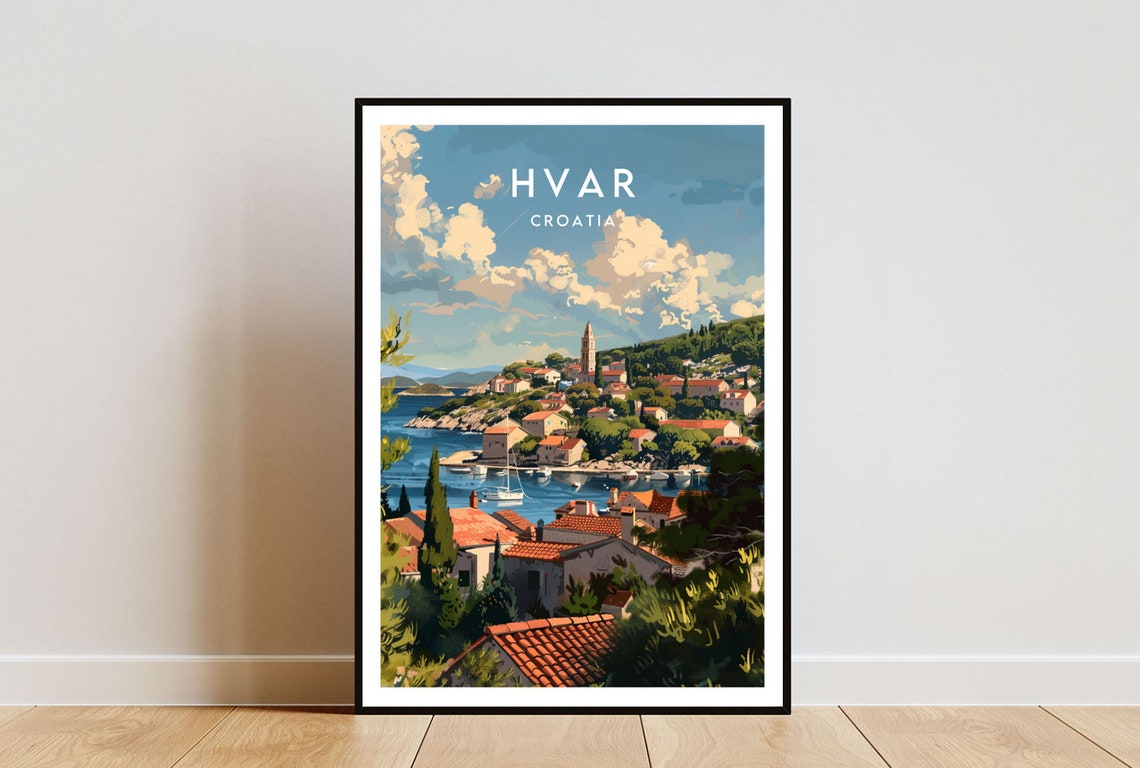 Hvar Travel Print Croatia Hvar Poster Croatia Poster Travel Wall Art Croatia Print Croatia Hvar Europe Croatian Hvar Print