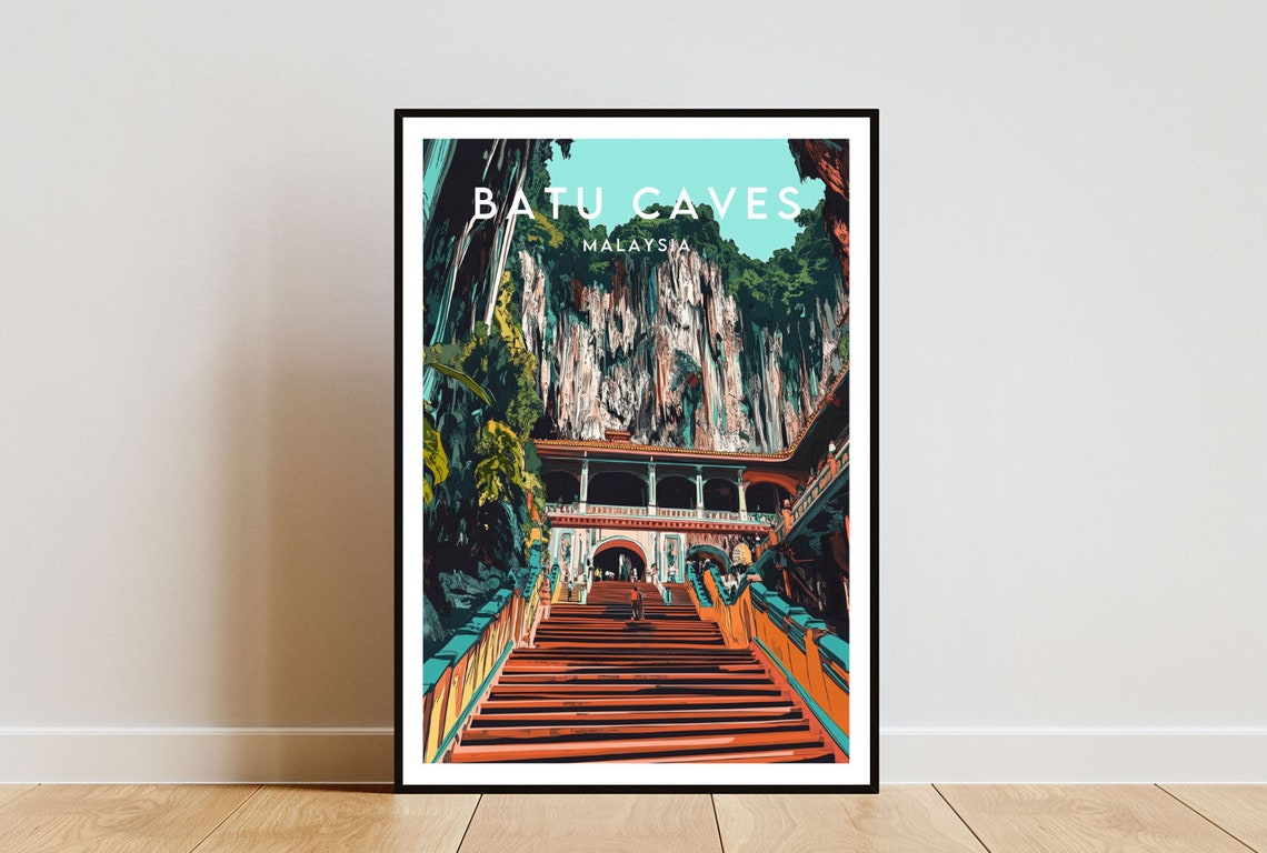 Batu Caves Malaysia Temple Stairs Limestone Hills Heritage Poster