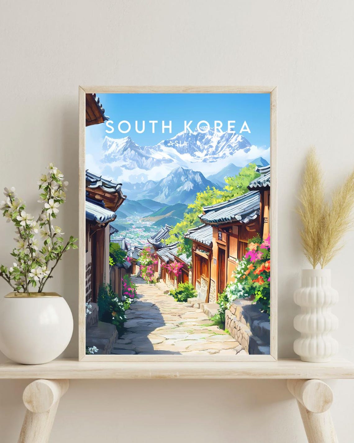 South Korea Travel Print Asia South Korea Poster Travel Wall Art South Korea Print South Korea Asia Art Seoul Poster Korea Wall Art - Image 4
