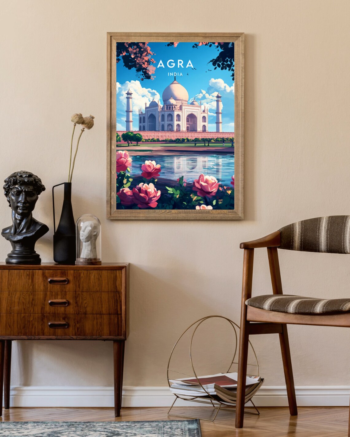 Agra Travel Poster, Taj Mahal and Agra Fort - Image 2