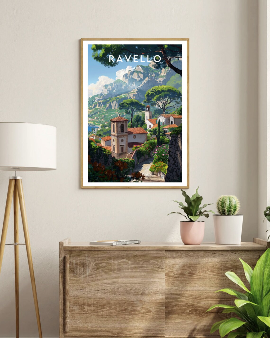 Ravello Italy Cliffside Village Amalfi Coast Vintage Travel Poster - Image 3