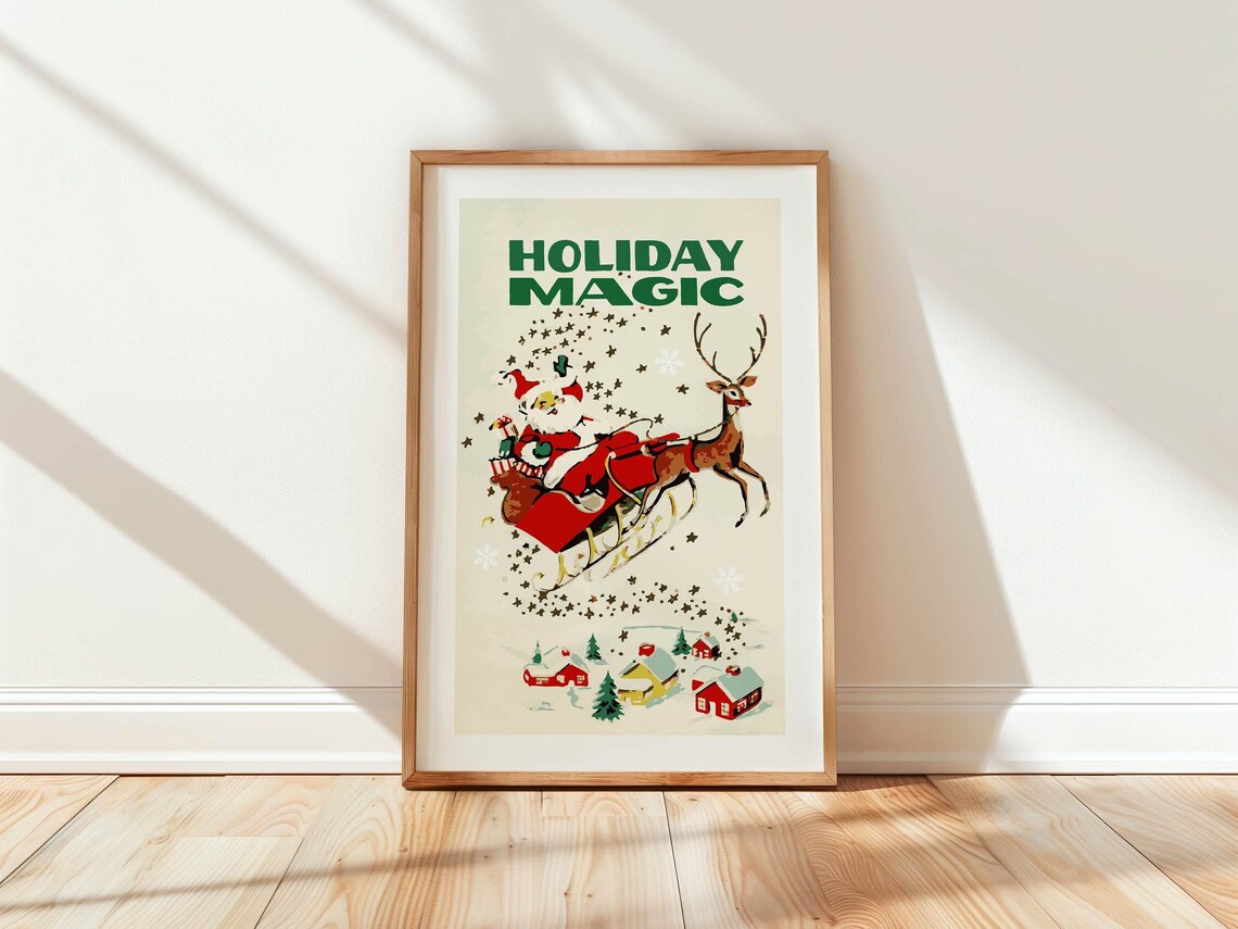 Holiday Magic Christmas Retro Kitchen Art Print