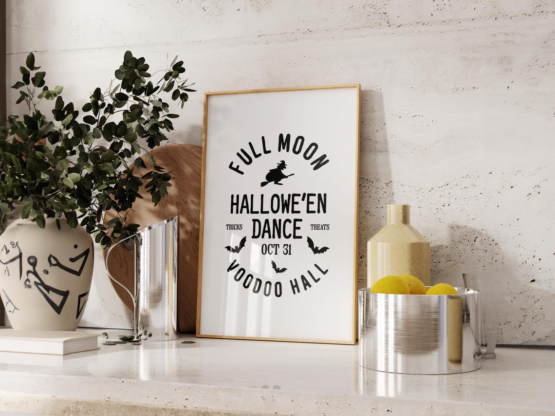 Full Moon Hallowe'en Dance Oct 31 Voodoo Hall Halloween Party Poster