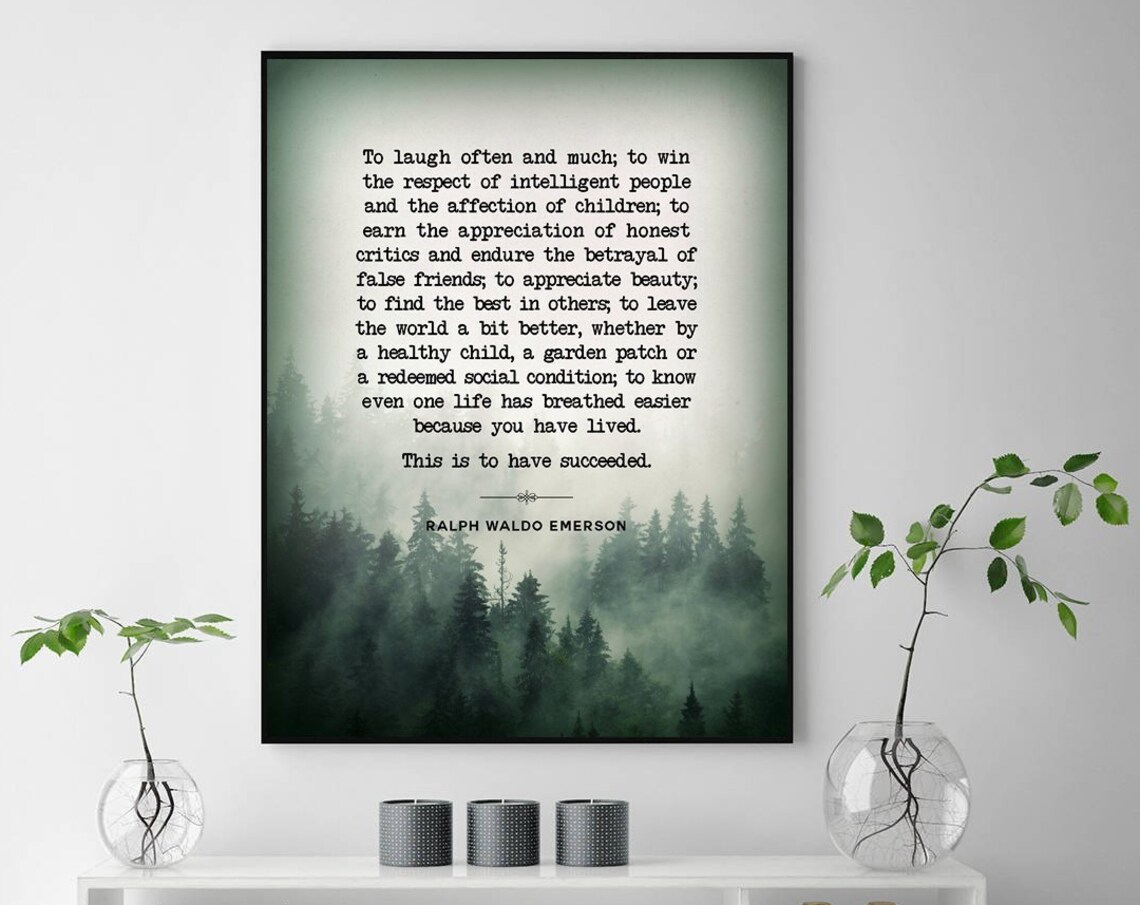 Ralph Waldo Emerson Inspirational Success Quote Art Print
