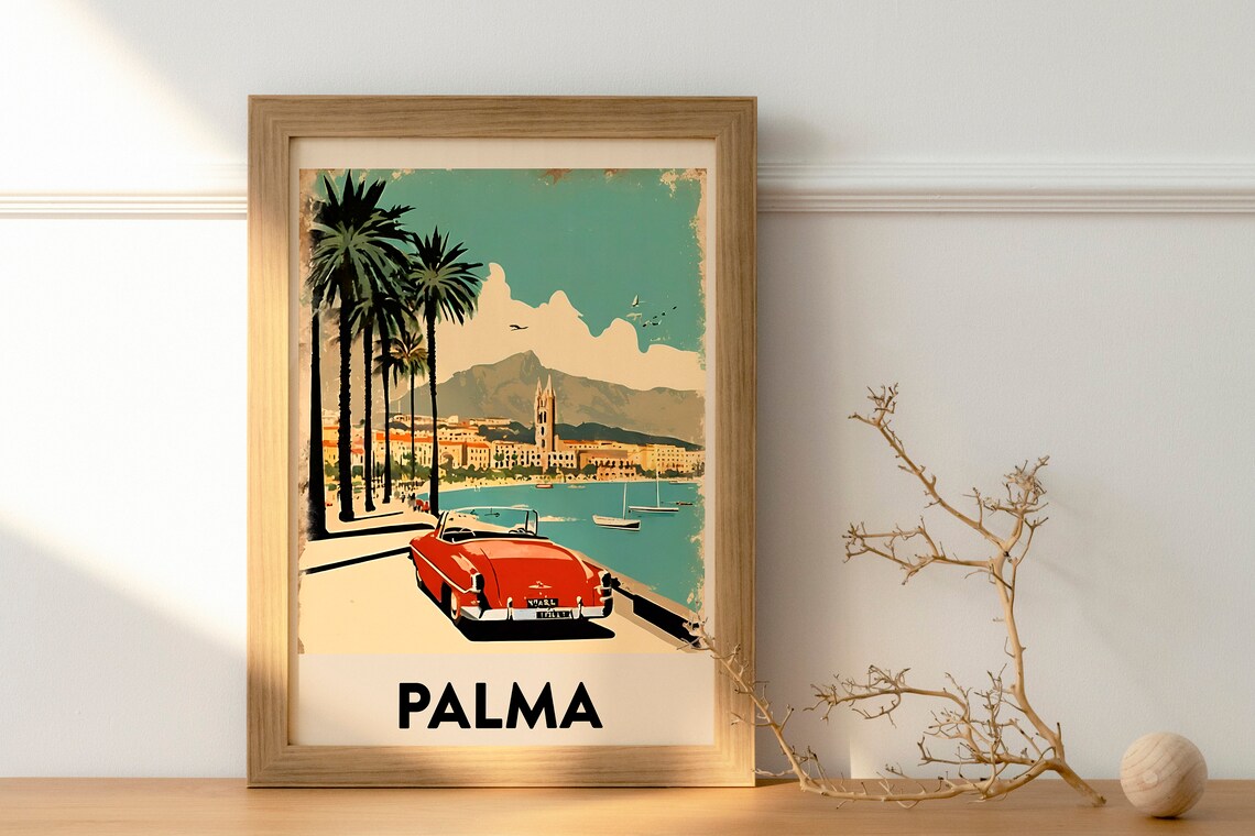 Palma Mallorca Vintage Travel Poster, Spain Art Print - Image 4