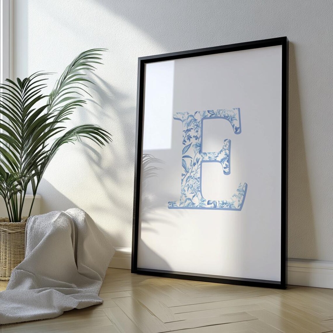 Custom Toile Chinoiserie Letter Print, Coastal Decor - Image 3
