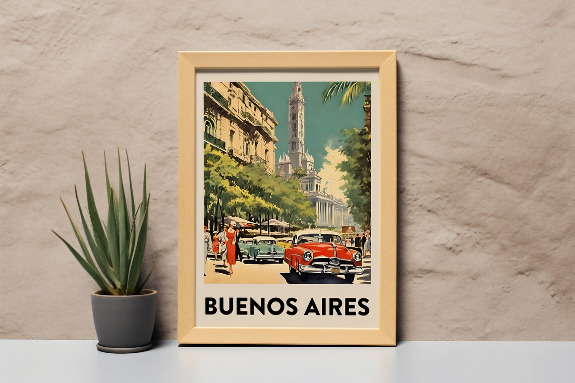 Buenos Aires Vintage Travel Poster, City Art Print - Image 4
