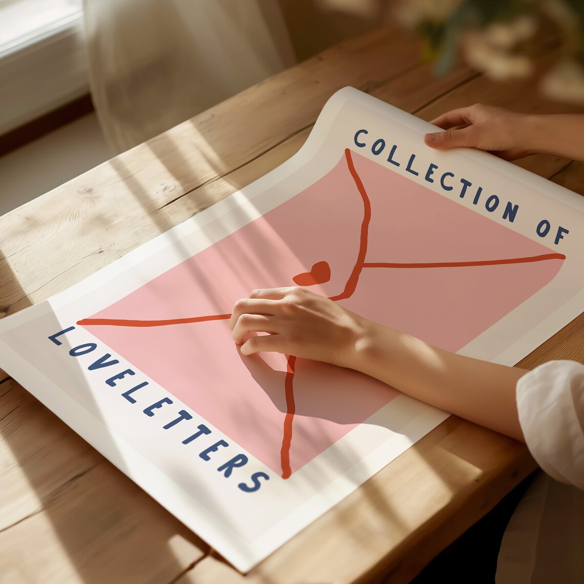 Love Letters Art Print, Minimalist Heart Decor - Image 3
