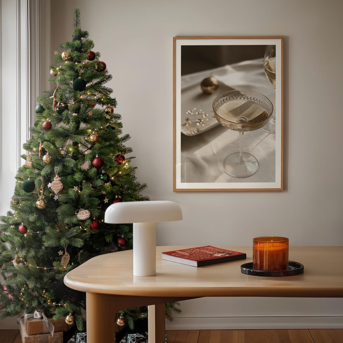 Champagne Coupe Glass Elegant Holiday Toast Photography Poster - Image 2