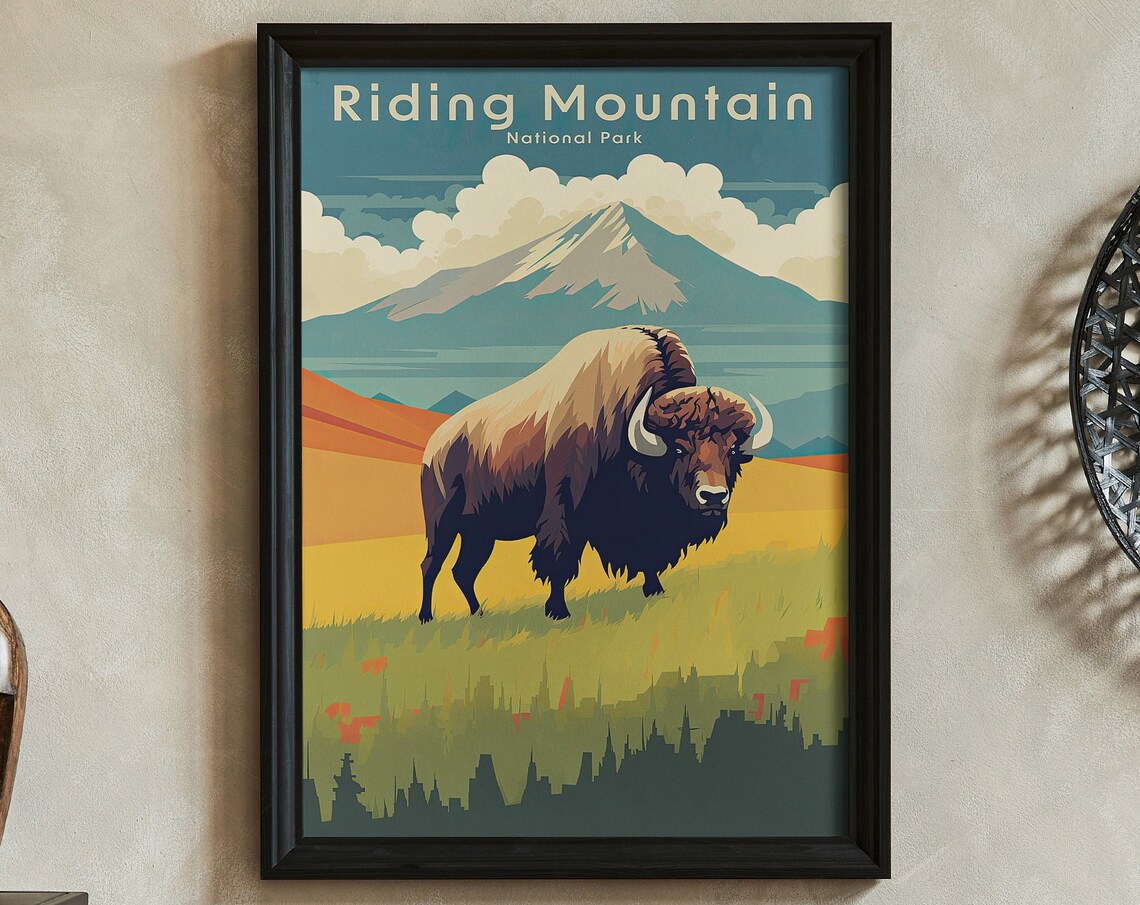 Riding Mountain National Park Manitoba Retro Canada Travel Poster