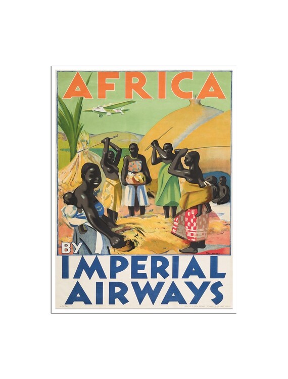 Africa Print Imperial Airways Travel Poster African Print Zt4a