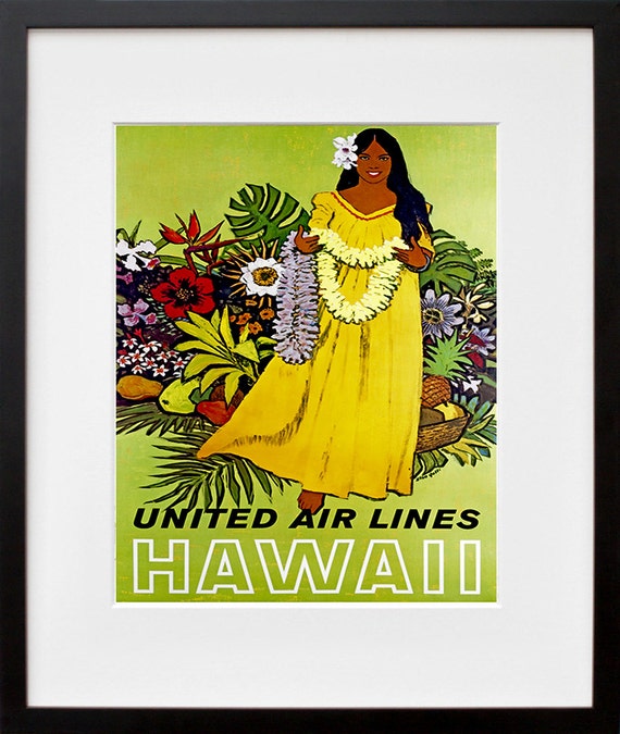 Hawaii Travel Poster, Hawaiian Decor Art Print