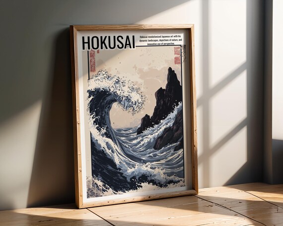 Great Wave Crashing Against Rocky Coast Japanese Seascape Poster
