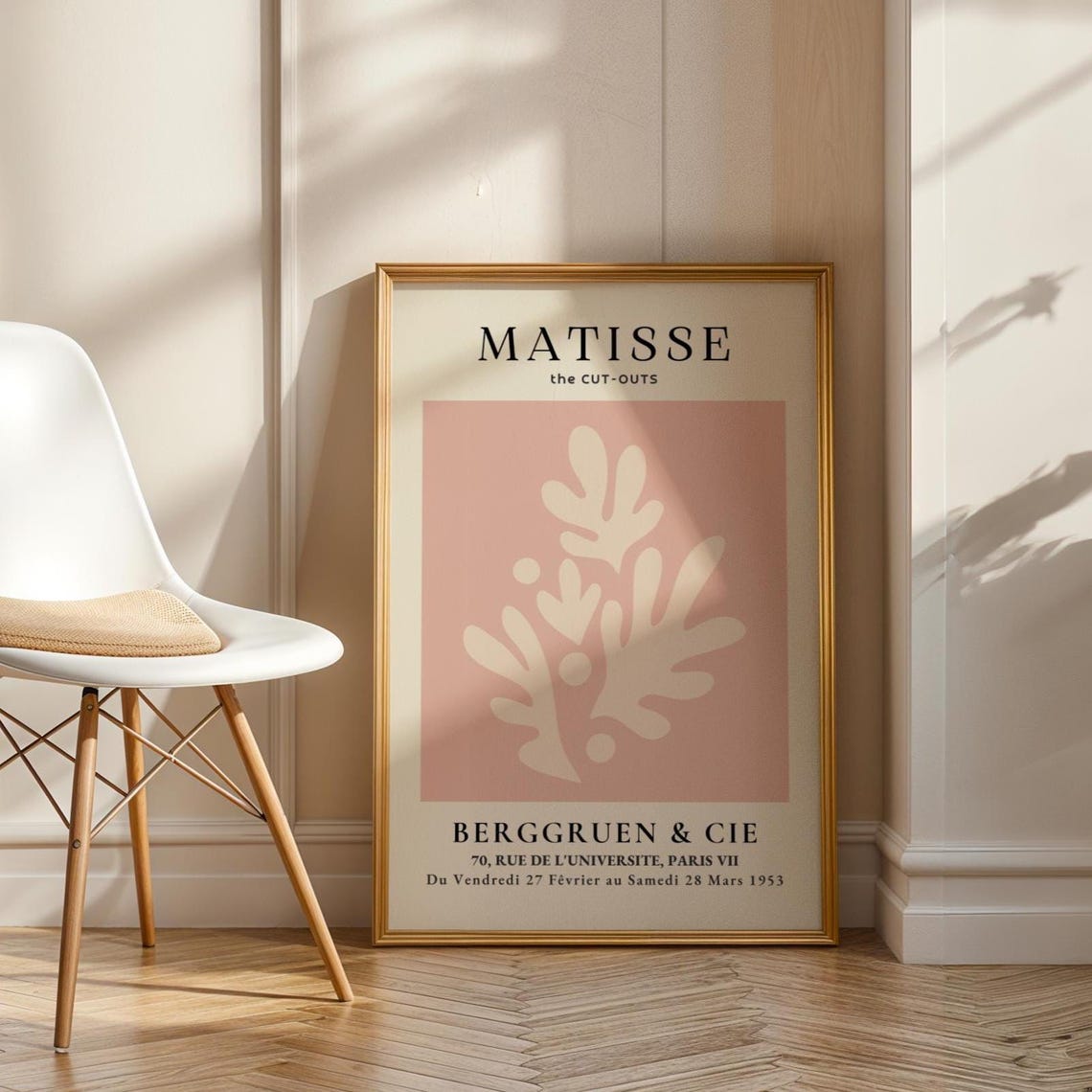 Matisse Cream Coral Cut Outs 1953 Berggruen Paris Exhibition Poster
