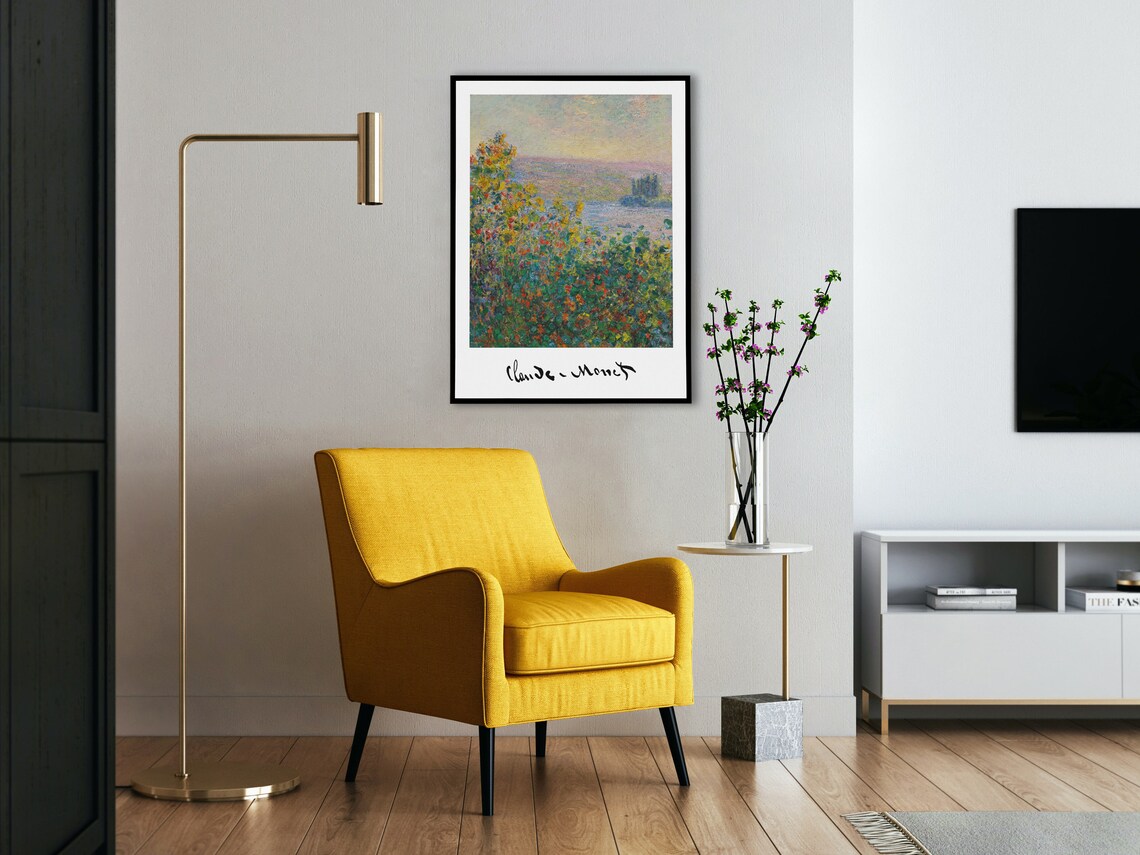 Claude Monet Beds Of Flowers At Vetheuil Garden Scene Poster - Image 4