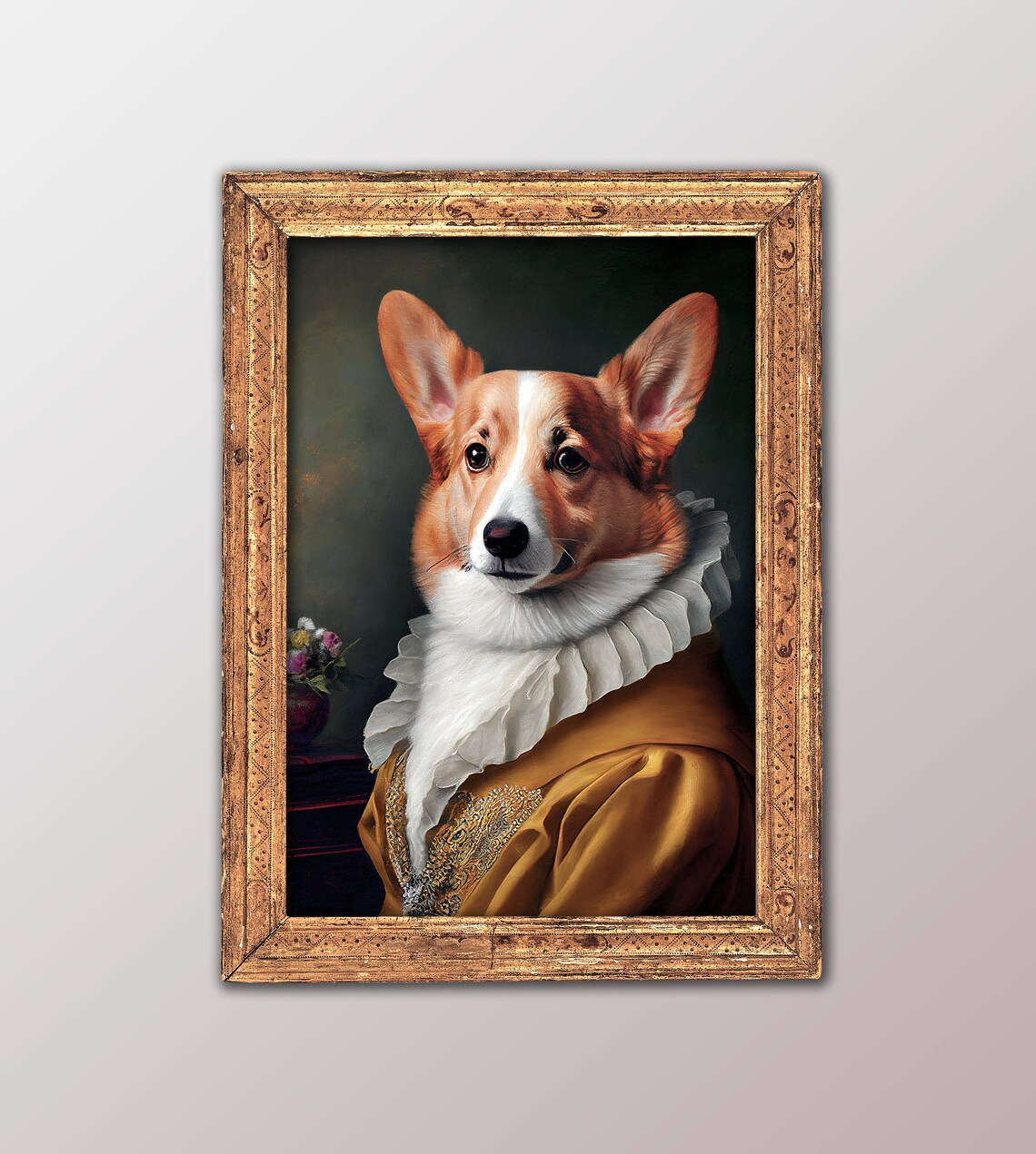 Baroque Style Corgi Portrait Art Print