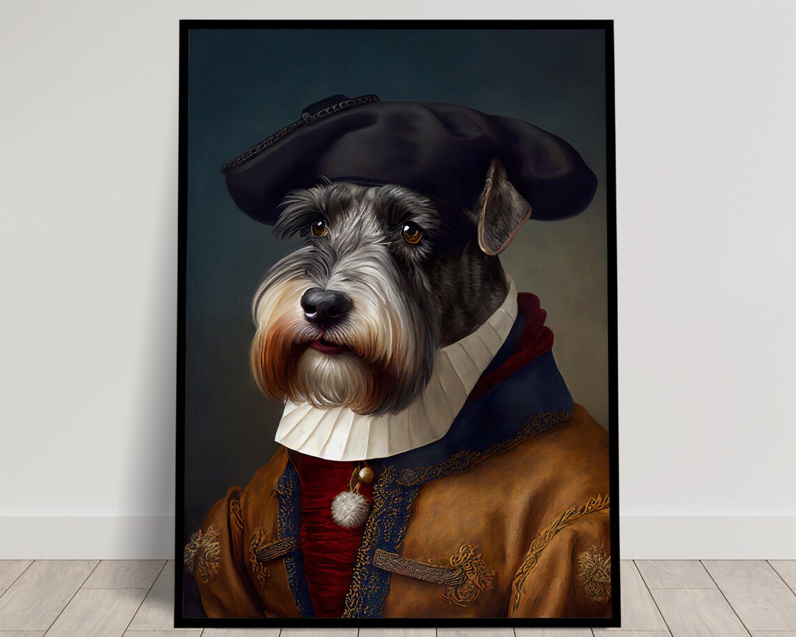Noble Schnauzer Baroque Style Art Print