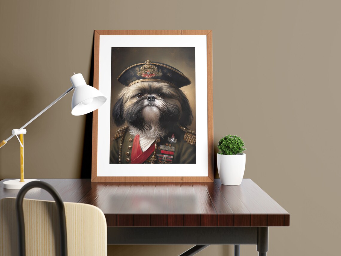 Portrait Of A Shih Tzu In Military Uniform - Image 3