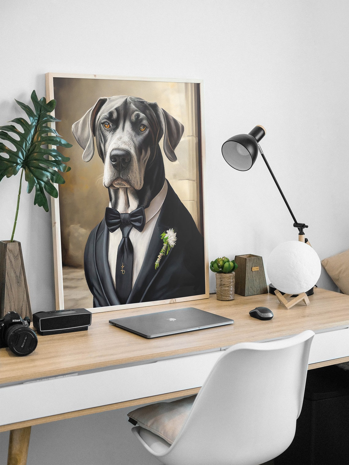 Great Dane In Tuxedo Bow Tie Funny Formal Dog Portrait Poster - Image 2
