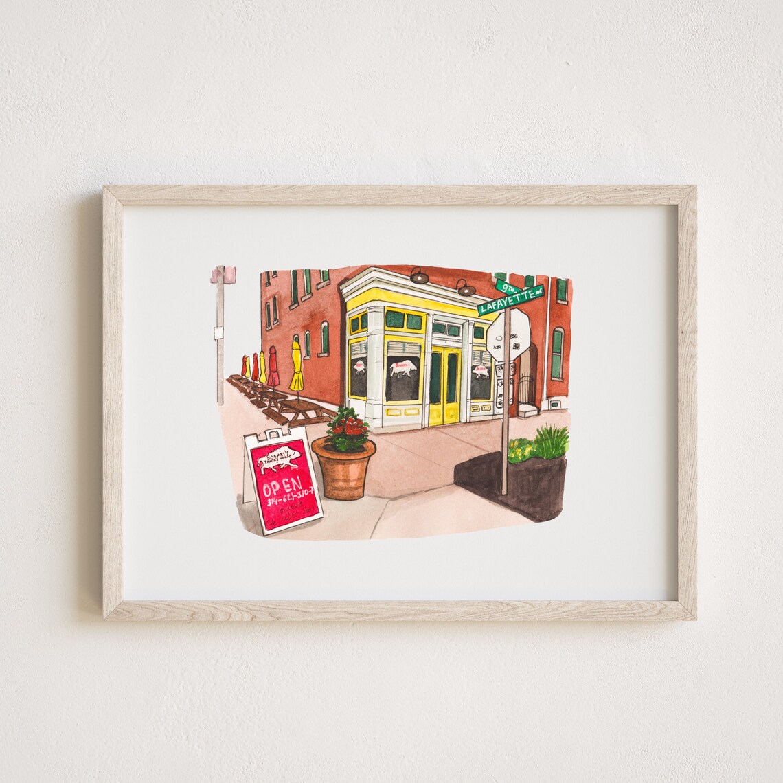 Custom Watercolor Storefront Painting Art Print - Image 3