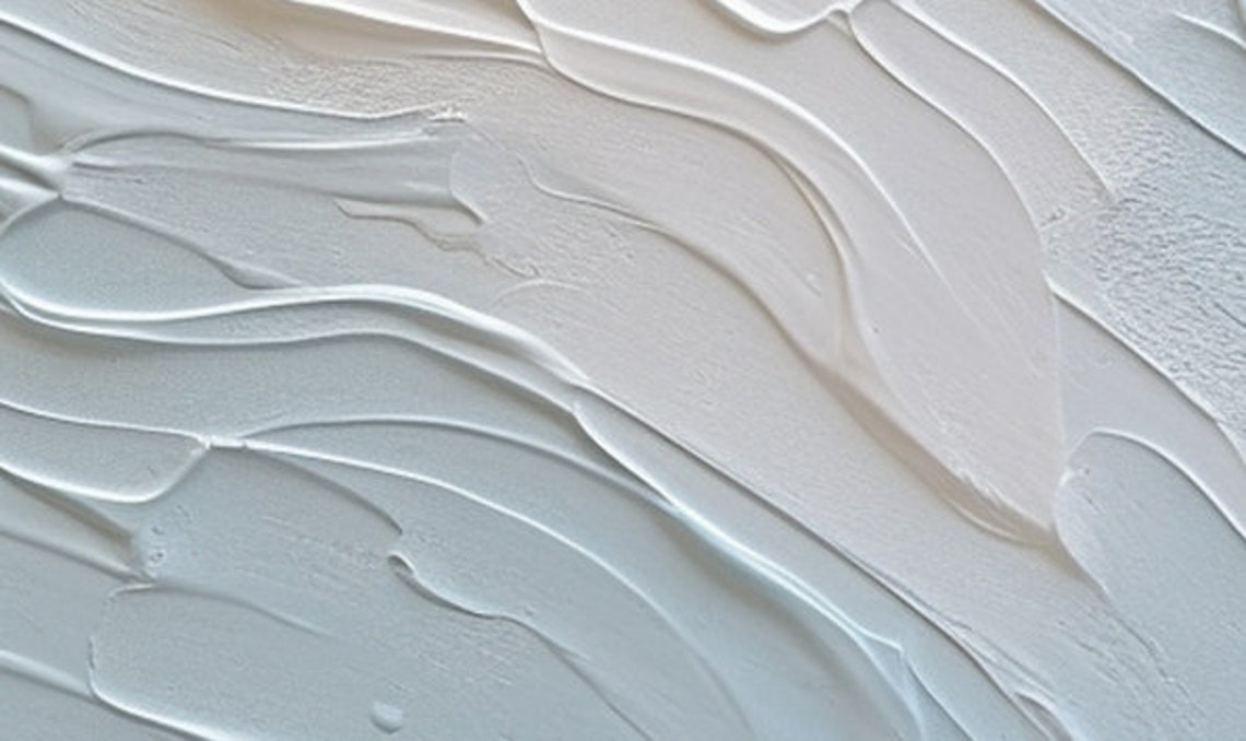 White Blue Diagonal Wave Texture Modern Abstract Painting Poster - Image 5