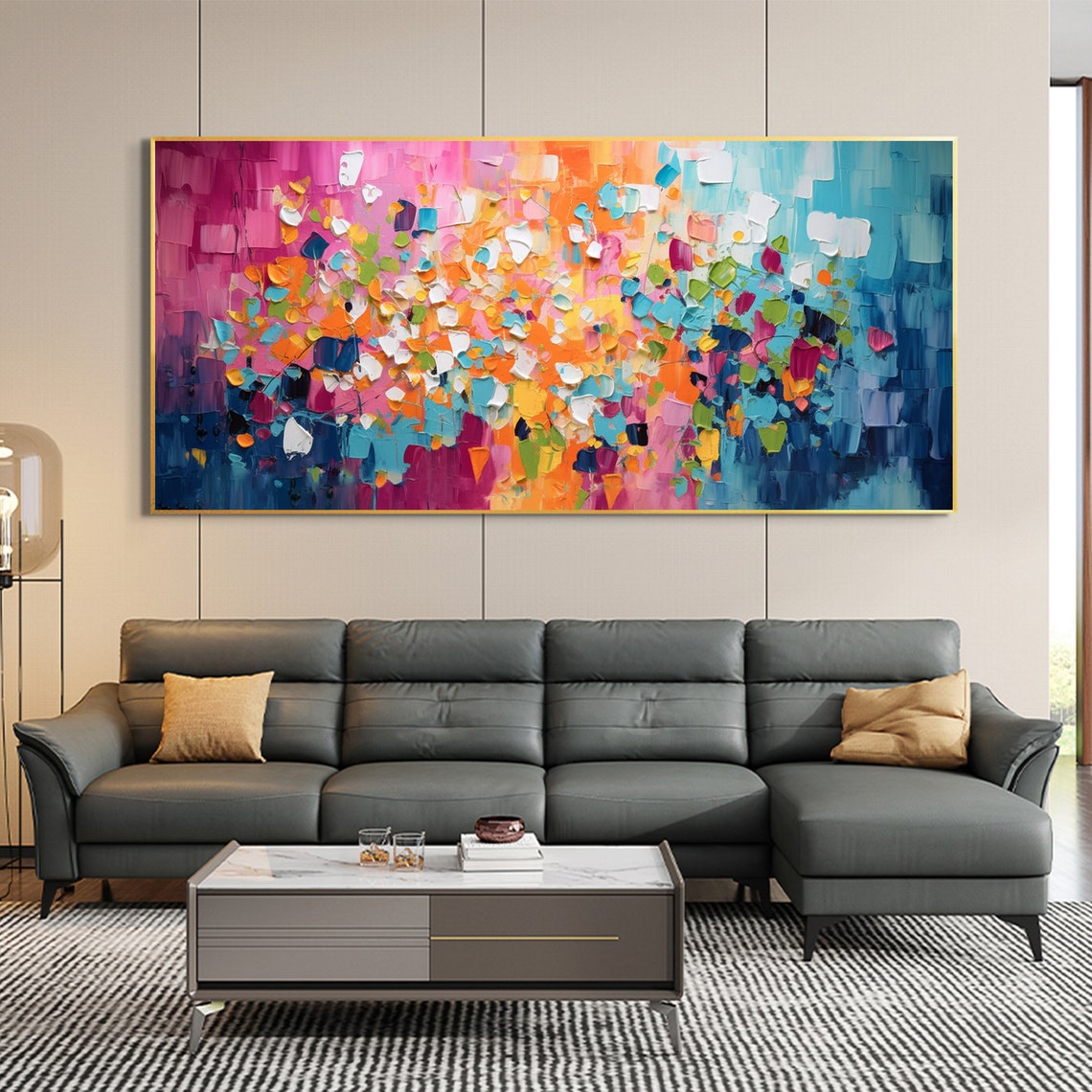 Colorful Pink Blue Orange Confetti Burst Abstract Art Poster - Image 6