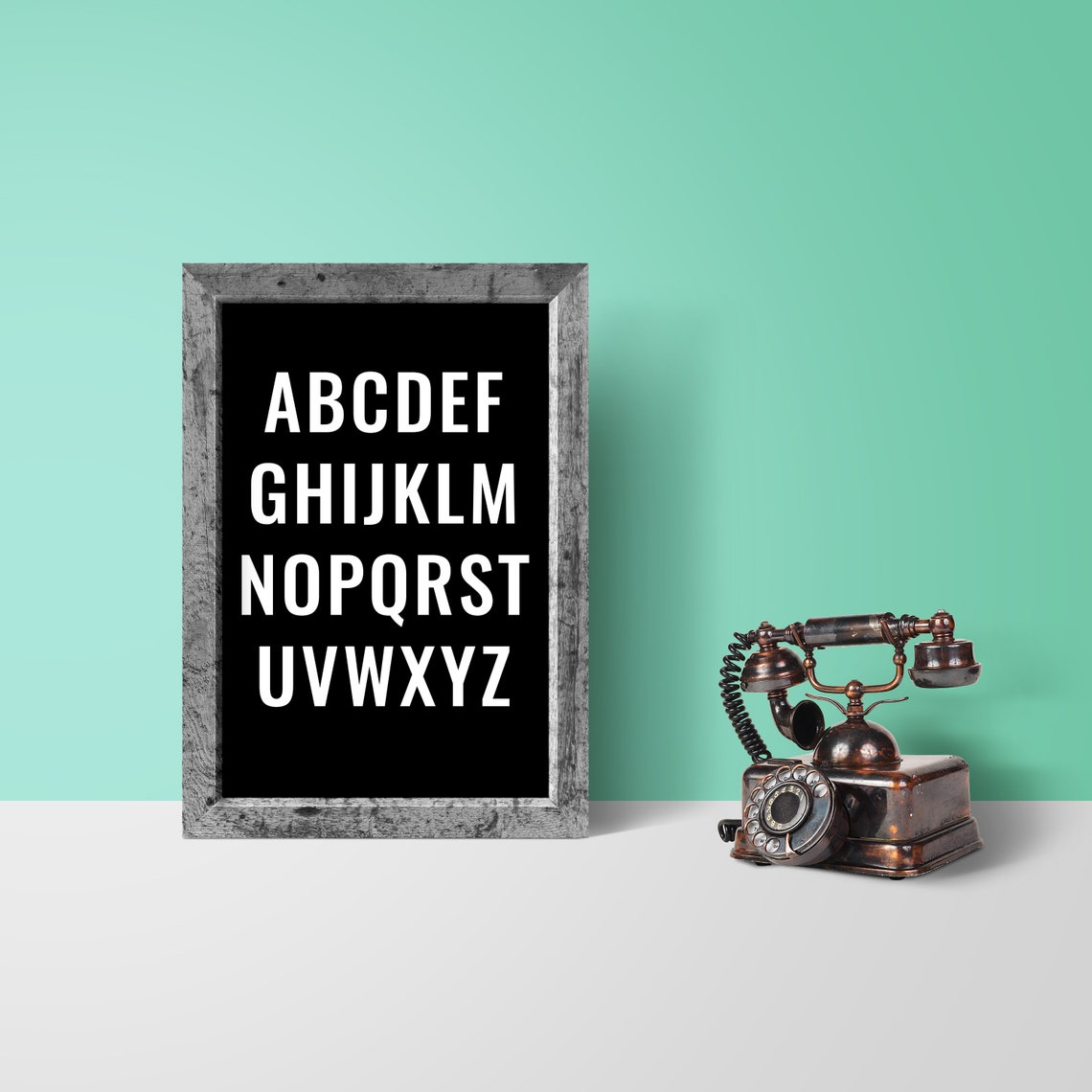 Alphabet Letters Black Background Modern Typography Design Poster - Image 2
