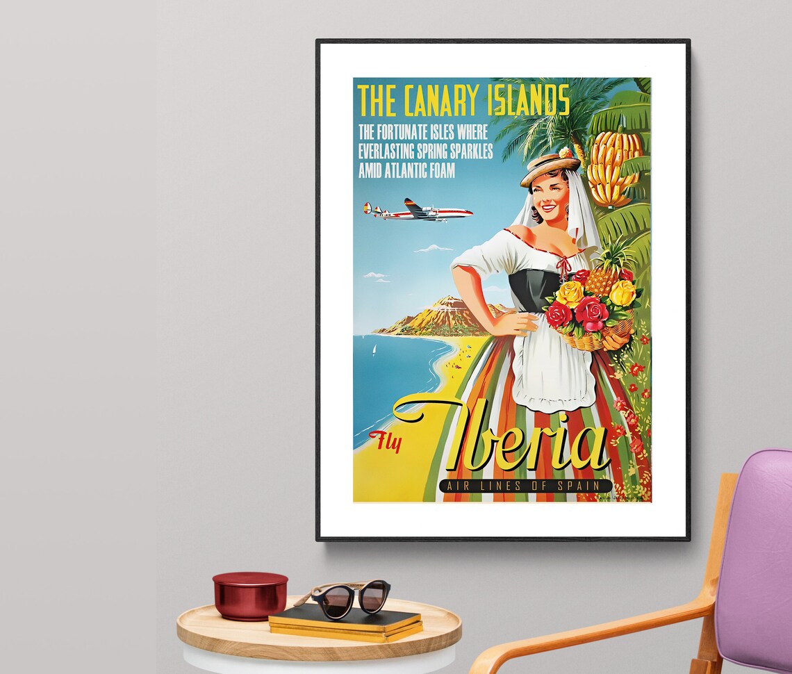 Canary Islands Spain Vintage Travel Poster Print