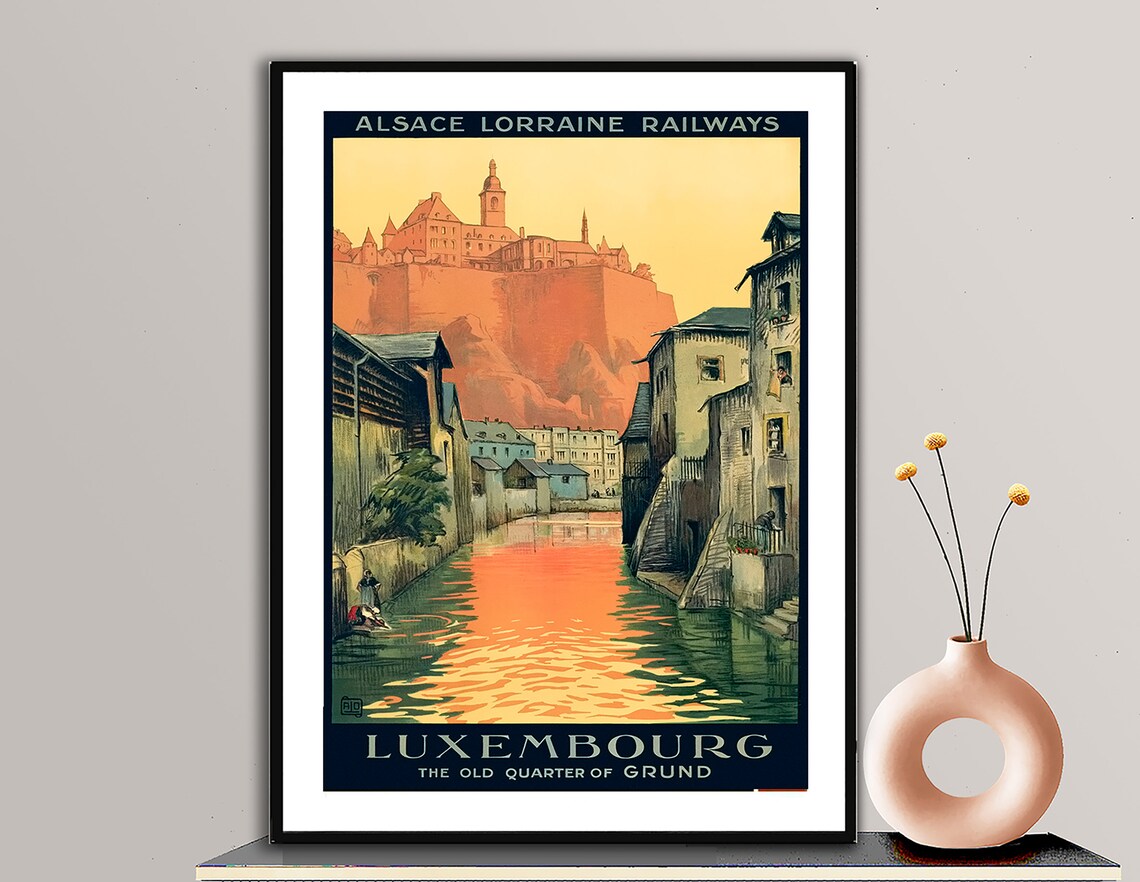 Luxembourg Vintage Travel Poster, Travel Poster