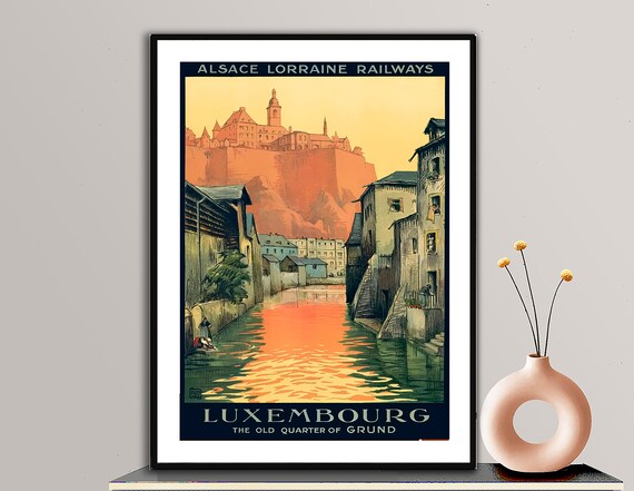 Luxembourg Vintage Travel Poster, Travel Poster