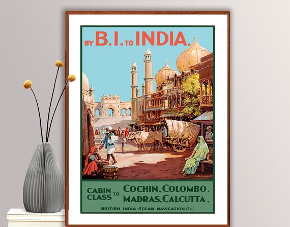 By Bi To India Vintage Travel Poster Poster Paper Or Print Gift Idea Wall Decor