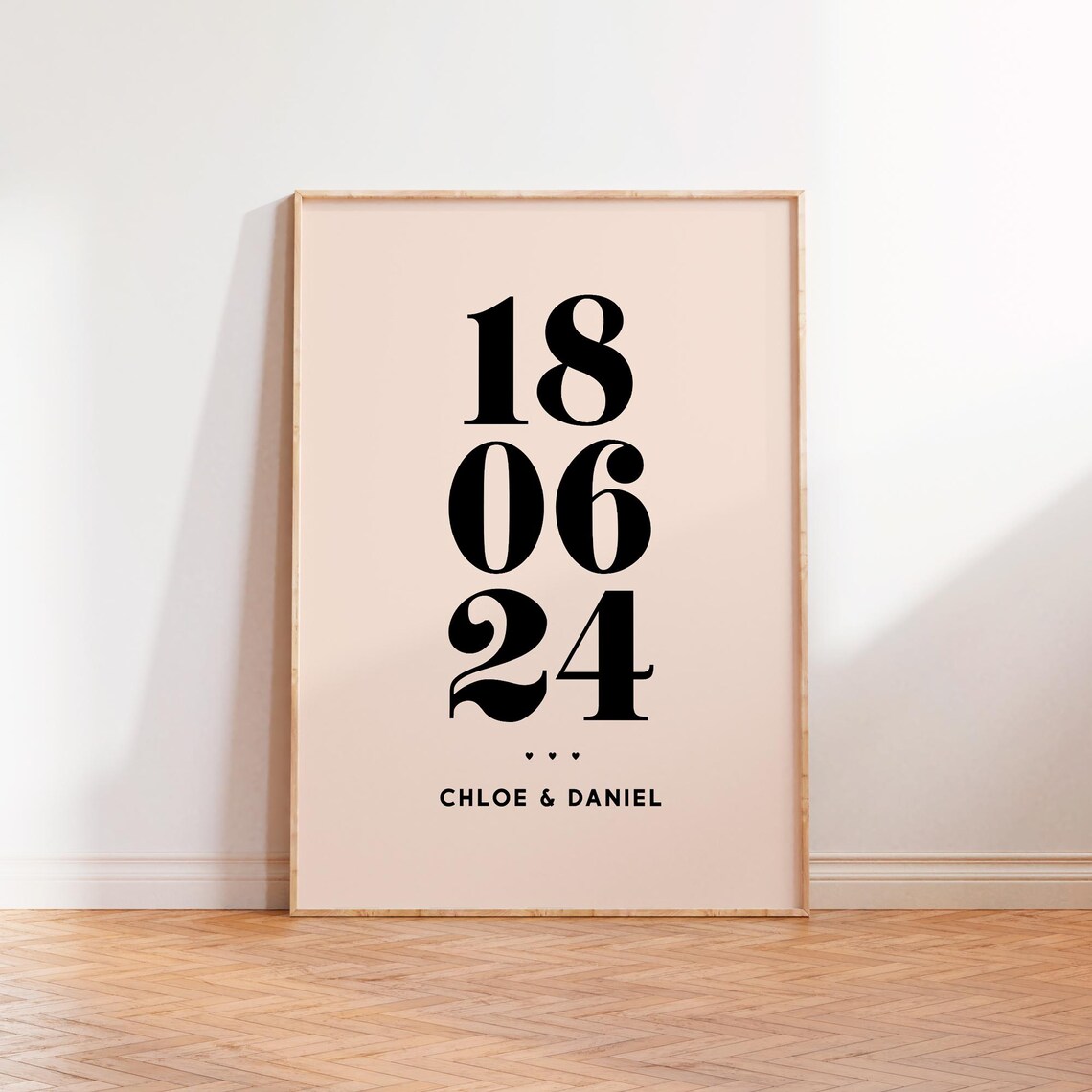 Personalised Date Name Year Typography Art Print - Image 2
