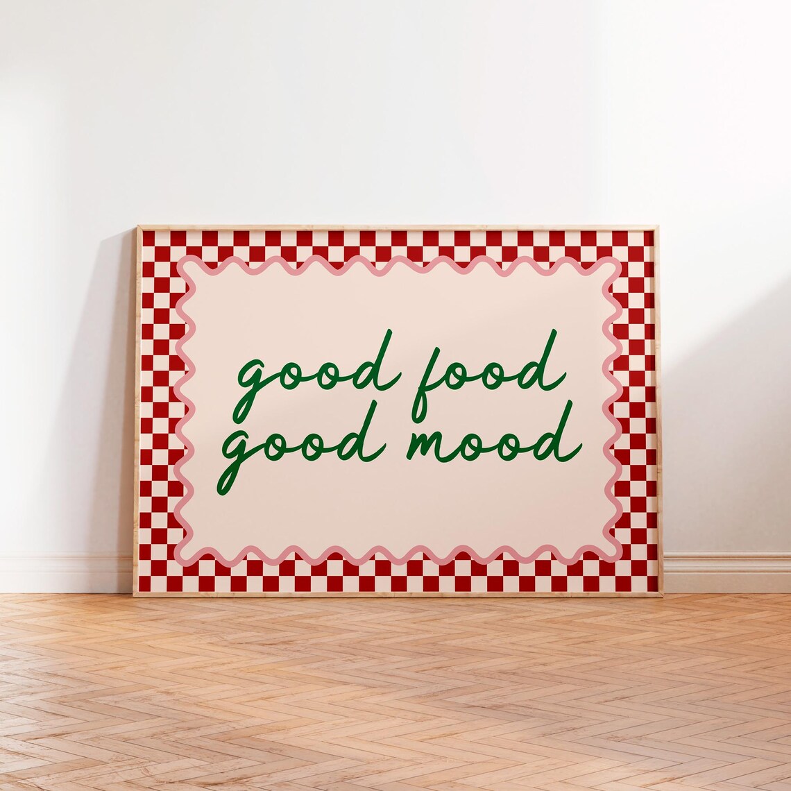Good Food Good Mood Retro Kitchen Poster Print - Image 2