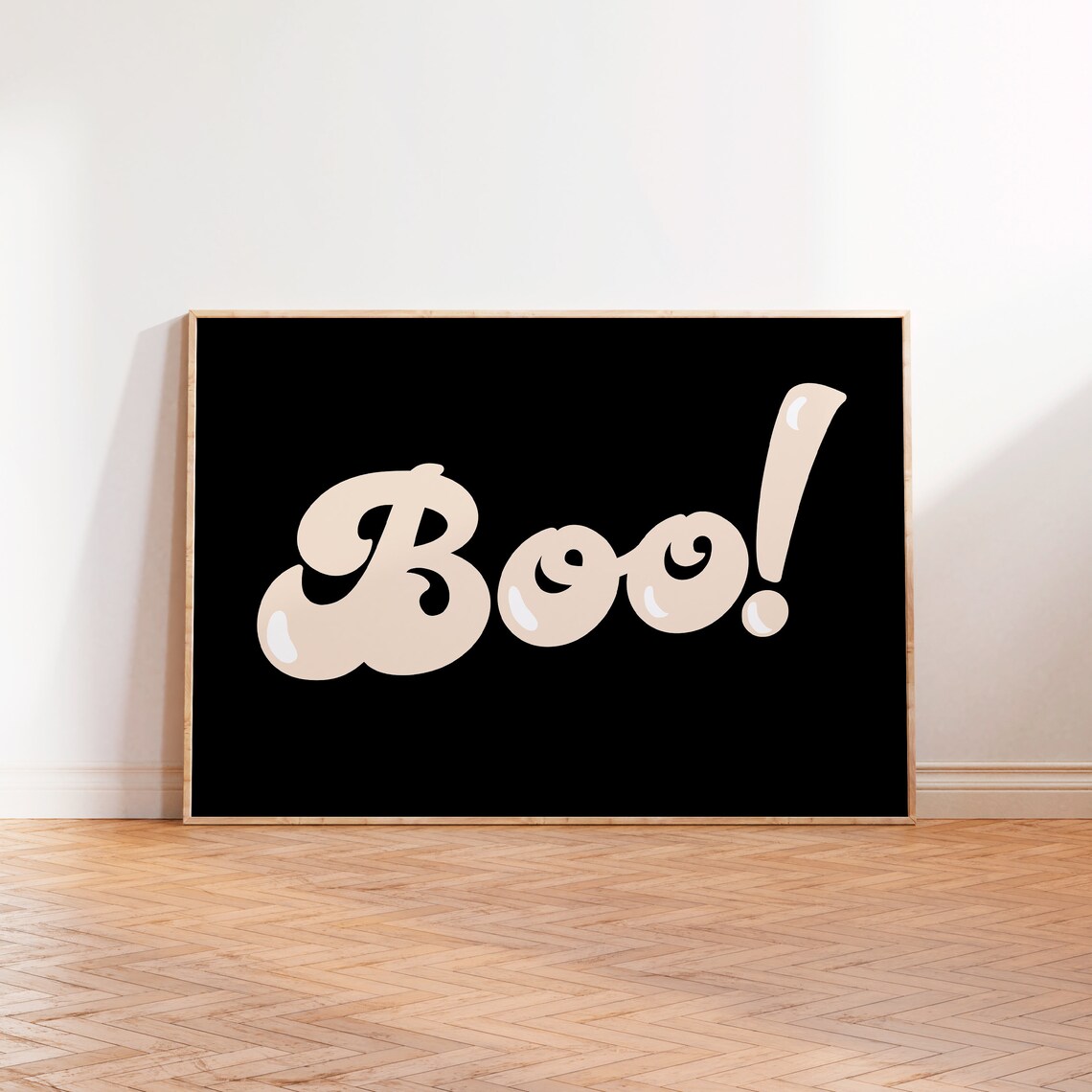 Boo Halloween Typography Art Print, Spooky Season