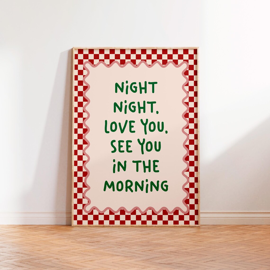 Night Night Love You Typography Bedroom Wall Art Print - Image 2