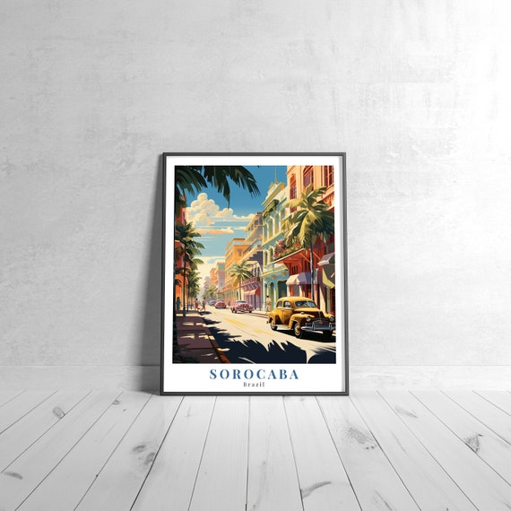 Sorocoba Vintage Travel Poster Retro Brazil Art Print Colorful Home Decor Wall Unique Gift