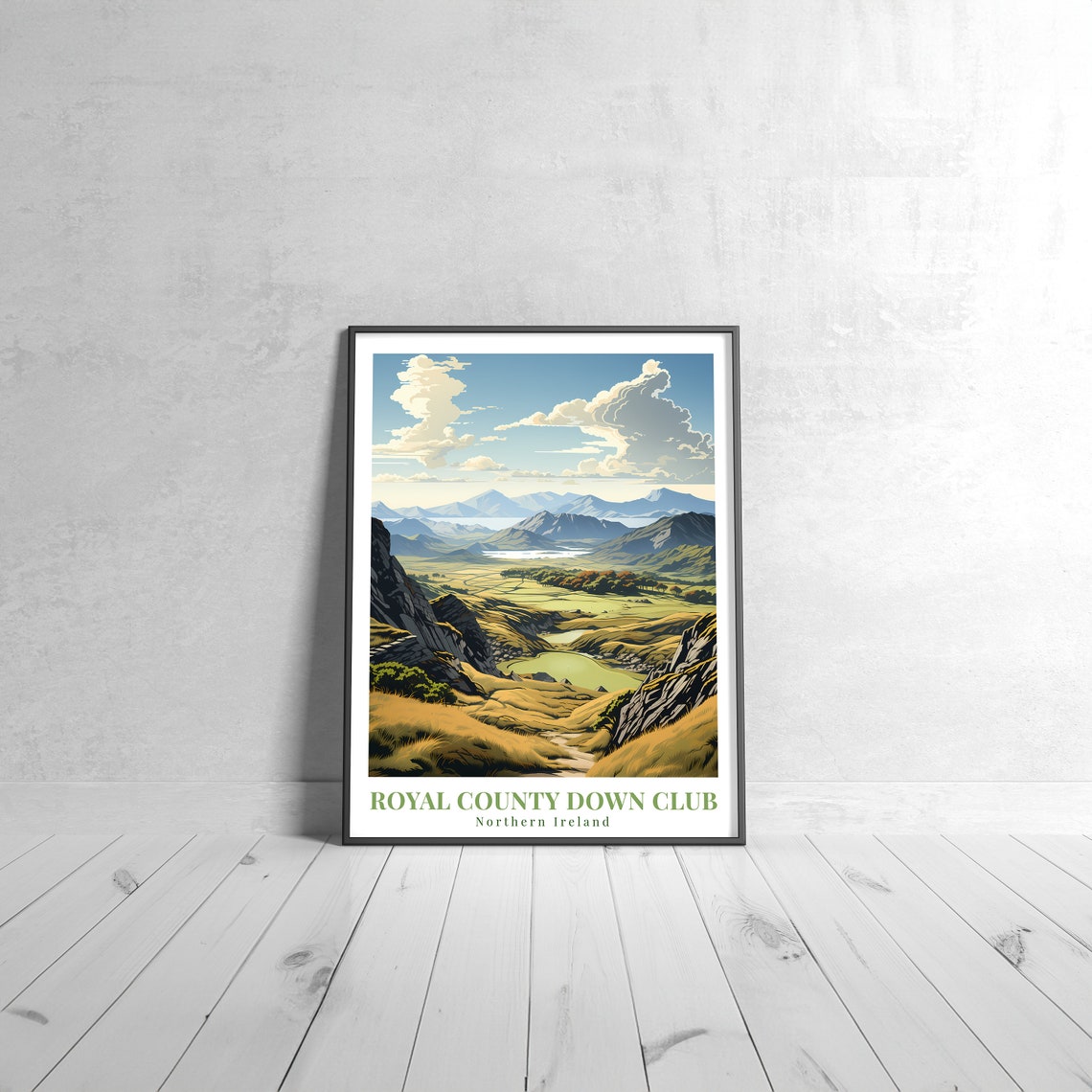 Royal County Down Club Northern Ireland Vintage Retro Travel Poster