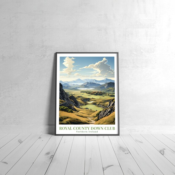 Royal County Down Club Northern Ireland Vintage Retro Travel Poster