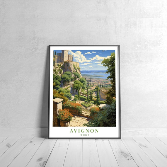 Avignon Vintage Travel Poster Retro France Art Print Colorful Home Decor Wall Unique Gift