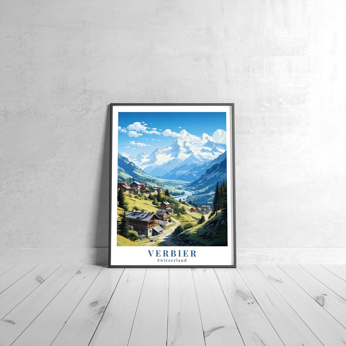 Verbier Vintage Travel Poster, Switzerland